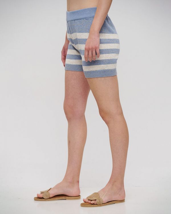 ΣΟΡΤΣΑΚΙ ΓΚΡΙ/ΓΑΛΑΖΙΟ/ΛΕΥΚΟ ΡΙΓΕ S/M (98% COTTON 2% LUREX)