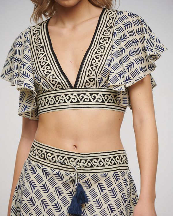 ΤΟΠ ΣΚΟΥΡΟ ΜΠΛΕ/ΛΕΥΚΟ ONE SIZE (100% COTTON)