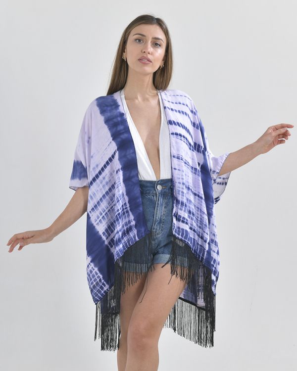 ΚΙΜΟΝΟ ΜΠΛΕ/ΑΣΠΡΟ TIE DIE VISCOSE