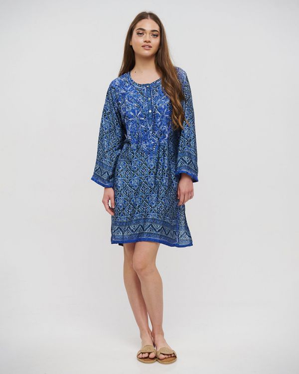 TUNIC ΜΠΛΕ S/M (28%SILK / 72%CREPE)