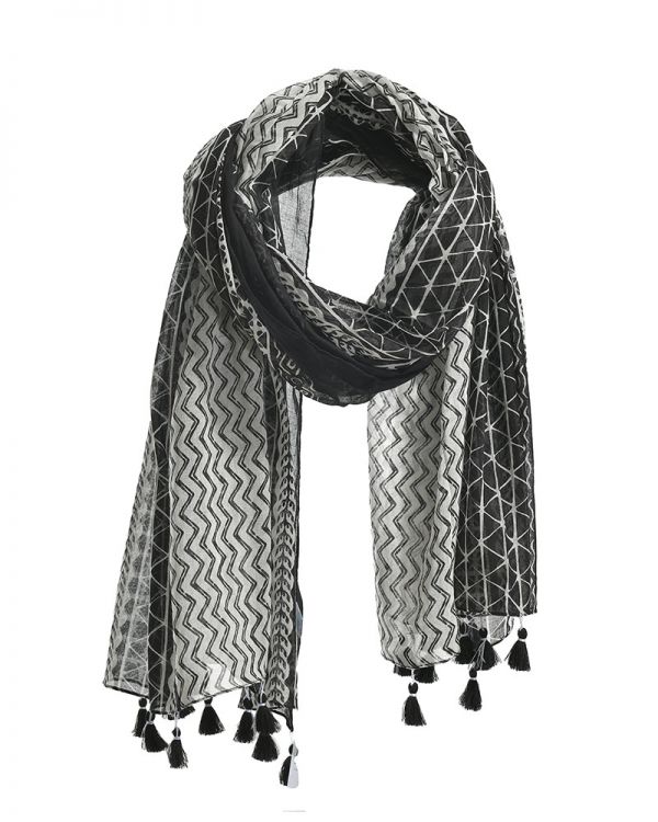 ΦΟΥΛΑΡΙ/ΠΑΡΕΟ ΜΑΥΡΟ/ΛΕΥΚΟ 180Χ100 (100%COTTON)