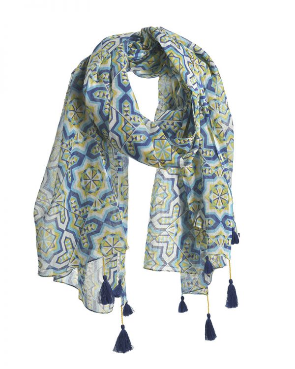 ΦΟΥΛΑΡΙ/ΠΑΡΕΟ ΜΠΛΕ/ΚΙΤΡΙΝΟ/ΛΕΥΚΟ 180Χ100 (100%COTTON)